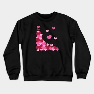 Hearts | Love | Pink | Black Crewneck Sweatshirt